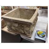 Concrete Square Planter With Relief Details