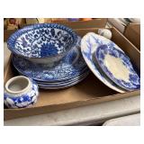 Porcelain Lot with Blue Designs