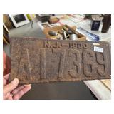1930 New Jersey License Plate