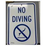 No Diving Aluminum Safety Sign