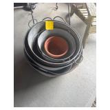 Metal and Terracotta Wash Tubs