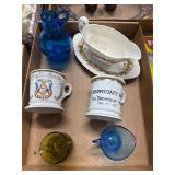 Crackle Glass and Shaving Mugs Lot