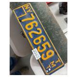 Vintage NY License Plate With TMT Marking