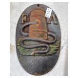 Cast Iron FA Plaque with Snake Motif