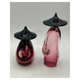 Murano Glass Asian Figurines Pair