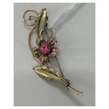 Van Dell Gold-Filled Flower Brooch