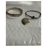 Silver Bracelets and Heart Locket