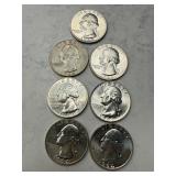 10 Washington Silver Quarters