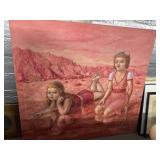 48x52 Oil on Canvas Depicting Figures