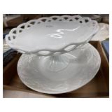 2 Pc Lot: White Ceramic Dishes