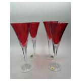 Four Waterford Red Crystal Glasses