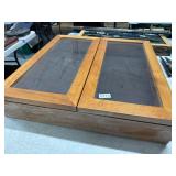 Wooden Display Case With Glass Panels