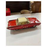 Red Tinplate Car Model with MF-333 Markings