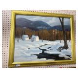 Winter Scene Painting, 22x28 Inches