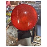 Red Lens Lamp on Black Base