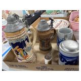 6 Assorted Beer Steins