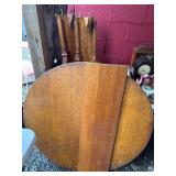 Round Oak Dining Table with Pedestal Base