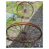 Rustic Metal Wagon Wheels on Axle