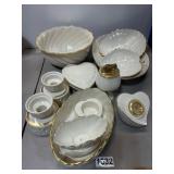 Large Lennox Ceramic Lot with Gold Trim
