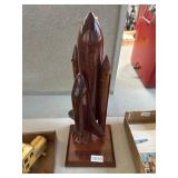 Wooden Space Shuttle Sculpture, 18' Tall