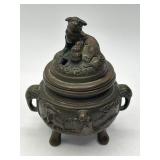 Bronze Censer with Lid, 5' Tall