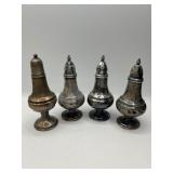 Four Sterling Silver Shakers