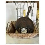 Kitchenware Lot With Clock