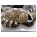 16-Inch Ceramic Sleeping Raccoon