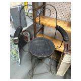 Metal Armchair With Wooden Seat