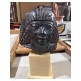 Egyptian Reproduction Bust on Stone Base