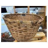 Handwoven Wooden Basket with Metal Details