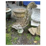 Weathered Concrete Goose Statue