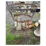 Rustic Metal Plant Display Stand