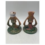 Roseville Pottery Candle Holders