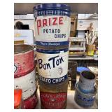 3 Vintage Large Tin Cans