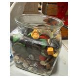 Glass Jar with Assorted Vintage Buttons