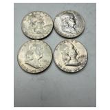 4 1952 Franklin Half Dollars