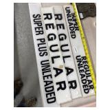 4 Plastic Gasoline Signs