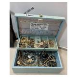 Jewelry-Filled Vintage Dresser Box