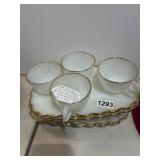 Anchor Hocking Milk Glass Snack Set