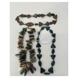 Three Agate Stone Necklaces