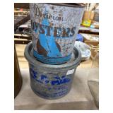 Vintage Oyster Can and Metal Bucket
