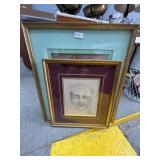 Framed Pencil Sketch and Color Print