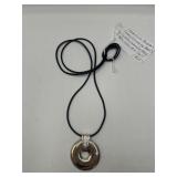 Sterling Silver Pendant With Leather Cords