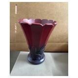 9 Inch Weller Pottery Vase with Scalloped Rim