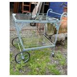 Metal and Glass Decorative Tea Cart
