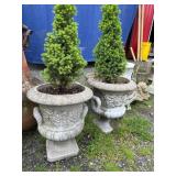 Concrete Garden Urns with Grapevine Motif