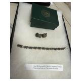 SS Marcasite Elephant Bracelet and Earrings