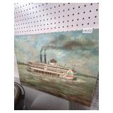 Painting of a Steamboat by E. Schmidt