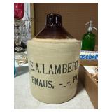Small Stoneware Jug Marked E.A. Lambert